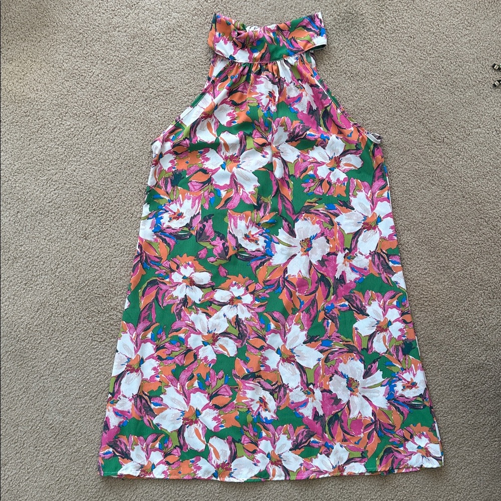 Boutique Floral Green Mini Dress